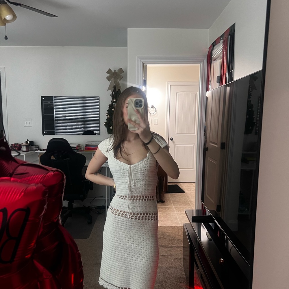 American Eagle Outfitters White Midi Dress